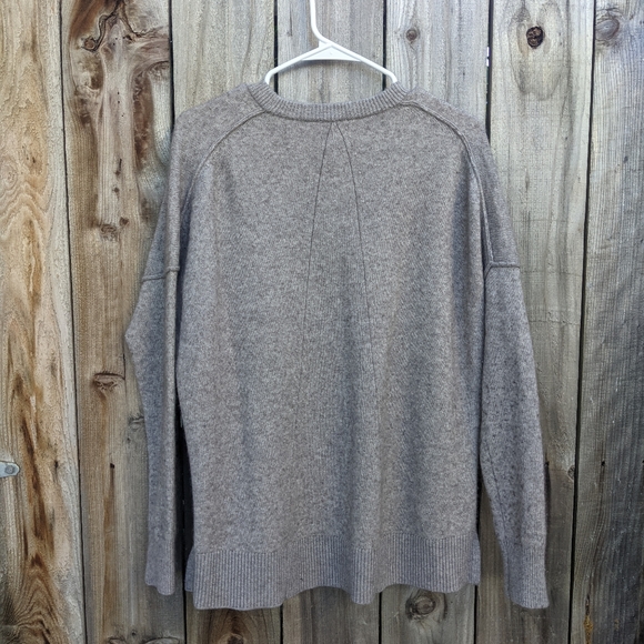 Athleta Wool Cashmere Crewneck Sweater Taupe Brown Size Small - Picture 2 of 6
